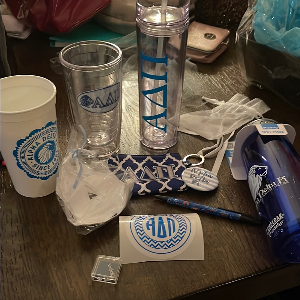ADPiset!camelback and insul cup ID KEY ring  button pen ADPi charm for necklace